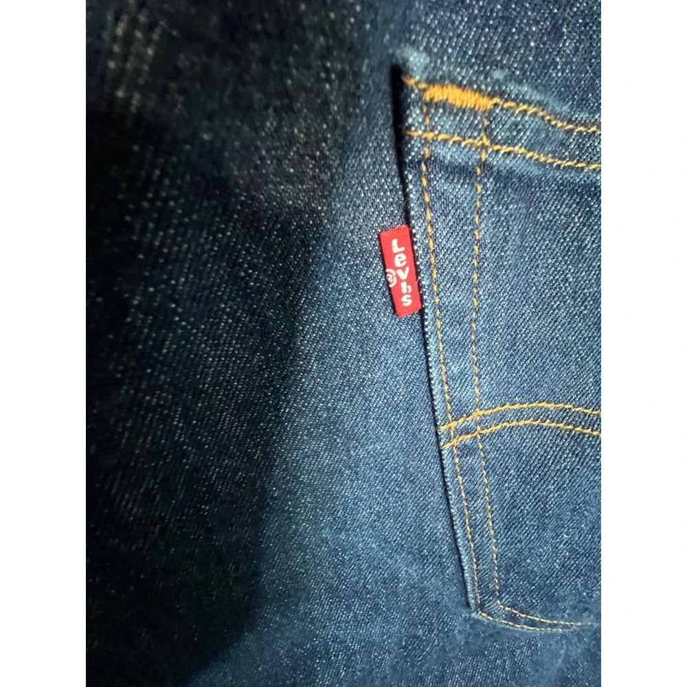 Levis Western Fit Jeans Mens 36x32 Dark Wash Indigo Denim Straight Leg Red Tab